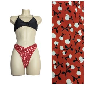 2/$25-Tropik Cheeky High Leg Bottoms & Skinny Dip Strappy Bikini Top Size S NWT